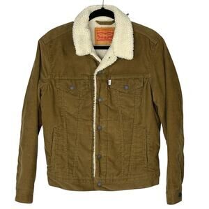 Levi’s Men’s Sherpa Trucker Jacket Corduroy Brown Size S